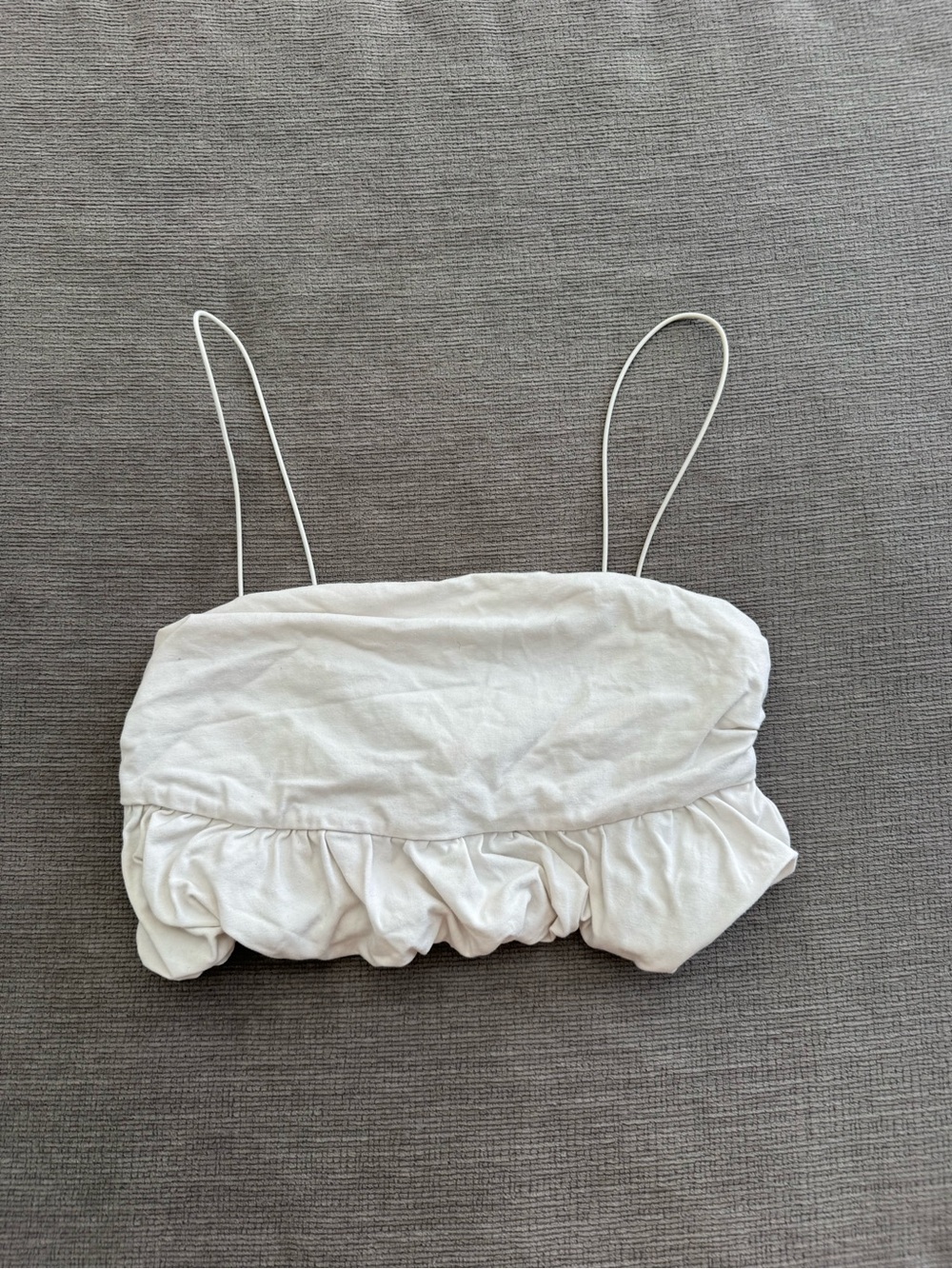 Urban Outfitters White Bandeau Ruffle Top